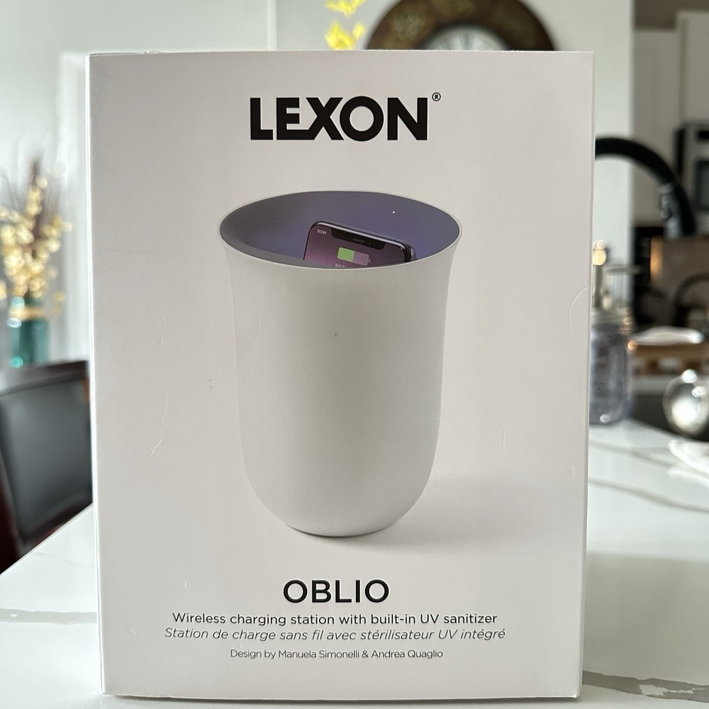 Lexon OBLIO Wireless Charging Station with UV Sanitizer White‎ LH59